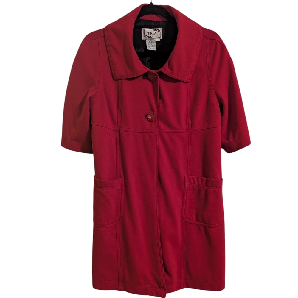 Tria Women's Vibrant Red Coat. Size Medium.
